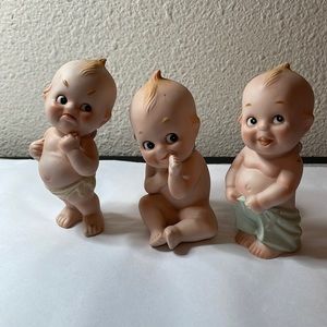 Lefton porcelain bisque kewpie doll figures
